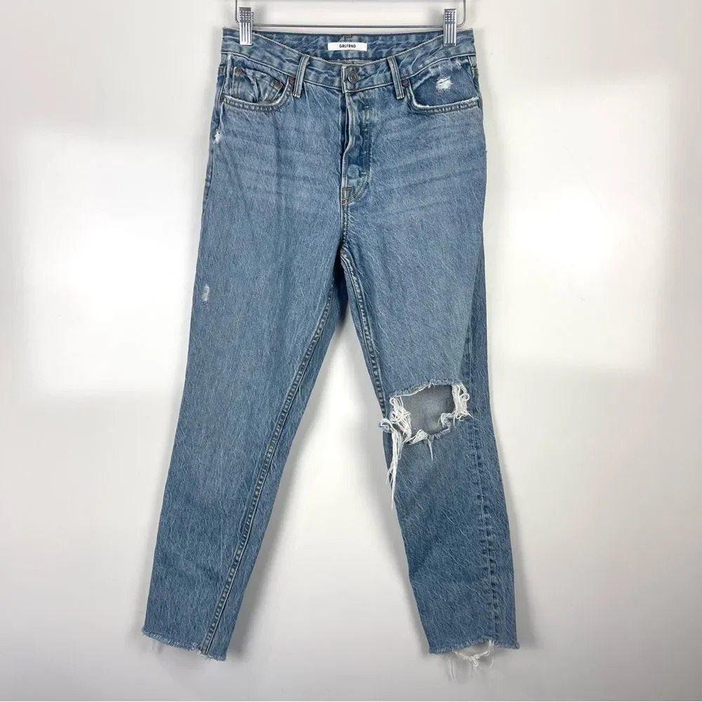 Grlfrnd Distressed Karolina Button Fly Jeans 100% Cotton Size 27
